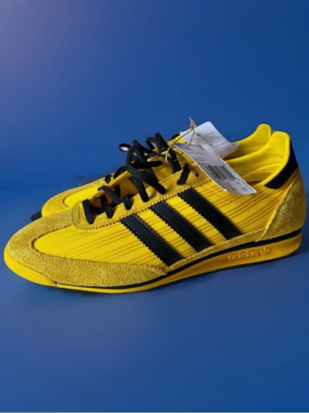 adidas SL 72 OG W Yellow Black Striped Lace Up Men's Athletic Sneakers Size 9.5